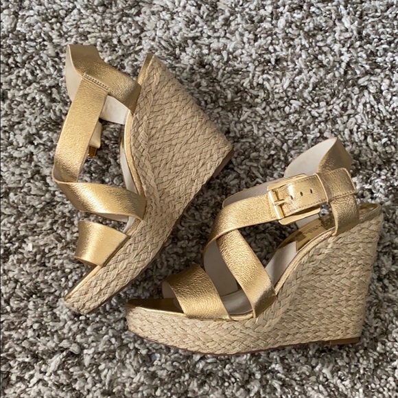 gold leather espadrilles